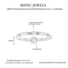 Round Diamond Solitaire Ring with Side Stones Diamond - ( HI-SI ) - Color and Clarity - Rosec Jewels