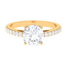 3 CT Round Shape Certified Moissanite Solitaire Engagement Ring Moissanite - ( D-VS1 ) - Color and Clarity - Rosec Jewels