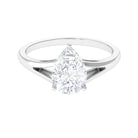 2 CT Prong Set Solitaire and Hidden Moissanite Split Shank Ring Moissanite - ( D-VS1 ) - Color and Clarity - Rosec Jewels