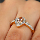 Pear Cut Morganite Classic Engagement Ring with Diamond Accent Morganite - ( AAA ) - Quality - Rosec Jewels