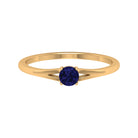 Round Solitaire Blue Sapphire Ring in Split Shank Blue Sapphire - ( AAA ) - Quality - Rosec Jewels