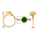 5 MM Round Cut Solitaire Emerald Ring in Bezel Setting with Crossover Shank Emerald - ( AAA ) - Quality - Rosec Jewels