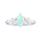 3/4 CT Marquise Cut Ethiopian Opal and Diamond Minimal Ring Ethiopian Opal - ( AAA ) - Quality - Rosec Jewels