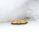 1/2 CT Channel Set Blue Sapphire Half Eternity Ring for Women Blue Sapphire - ( AAA ) - Quality - Rosec Jewels