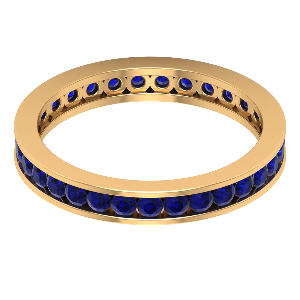 1.50 CT Blue Sapphire Full Eternity band Ring Blue Sapphire - ( AAA ) - Quality - Rosec Jewels