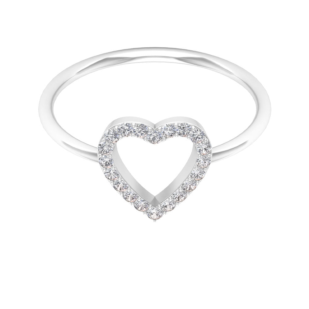 Certified Diamond Open Heart Anniversary Ring Diamond - ( HI-SI ) - Color and Clarity - Rosec Jewels