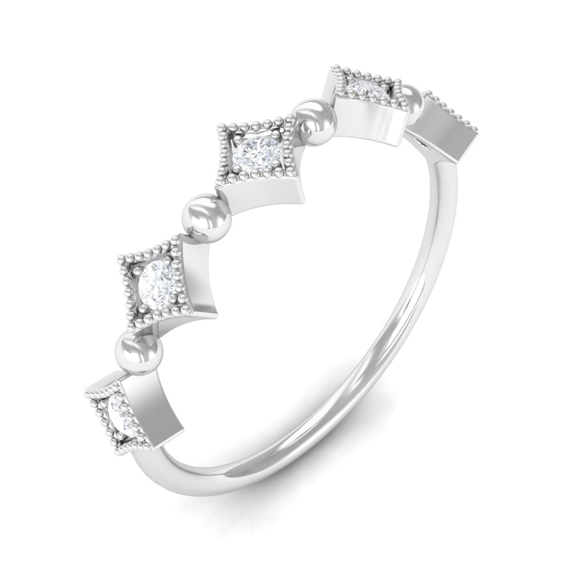 Dainty 5 Stone Diamond Ring Diamond - ( HI-SI ) - Color and Clarity - Rosec Jewels