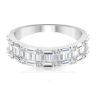 1.75 CT Baguette and Round Zircon Wedding Band in Gold Zircon - ( AAAA ) - Quality - Rosec Jewels