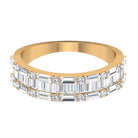 1.75 CT Baguette and Round Zircon Wedding Band in Gold Zircon - ( AAAA ) - Quality - Rosec Jewels