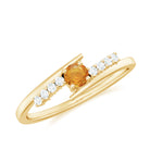 Minimal Orange Sapphire and Diamond Bypass Promise Ring Orange Sapphire - ( AAA ) - Quality - Rosec Jewels