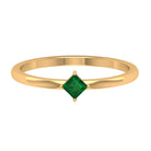 Princess Cut Solitaire Emerald Ring in 4 Prong Diagonal Setting Emerald - ( AAA ) - Quality - Rosec Jewels