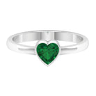 Heart Shape Emerald Solitaire Ring in Bezel Setting Emerald - ( AAA ) - Quality - Rosec Jewels