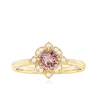 Vintage Style Morganite Engagement Ring with Diamond Morganite - ( AAA ) - Quality - Rosec Jewels