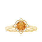 Vintage Inspired Orange Sapphire and Diamond Engagement Ring Orange Sapphire - ( AAA ) - Quality - Rosec Jewels