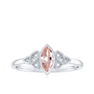 7X3.5 MM Marquise Cut Morganite Solitaire Celtic Ring in Bezel Setting Morganite - ( AAA ) - Quality - Rosec Jewels