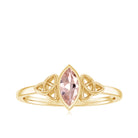 7X3.5 MM Marquise Cut Morganite Solitaire Celtic Ring in Bezel Setting Morganite - ( AAA ) - Quality - Rosec Jewels