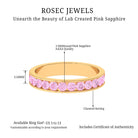 1.75 CT Round Created Pink Sapphire Semi Eternity Band Ring in Channel Setting Lab Created Pink Sapphire - ( AAAA ) - Quality - Rosec Jewels