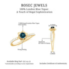 1/2 CT London Blue Topaz and Diamond Flower Engagement Ring London Blue Topaz - ( AAA ) - Quality - Rosec Jewels