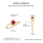 Floral Inspired Ruby Rose Engagement Ring with Diamond Ruby - ( AAA ) - Quality - Rosec Jewels