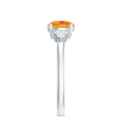 1.25 CT Citrine Engagement Ring with Diamond Trio Citrine - ( AAA ) - Quality - Rosec Jewels