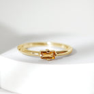 Baguette Shape Citrine November Birthstone Promise Ring Citrine - ( AAA ) - Quality - Rosec Jewels