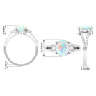 Oval Ethiopian Opal Engagement Ring with Diamond Split Shank Ethiopian Opal - ( AAA ) - Quality - Rosec Jewels