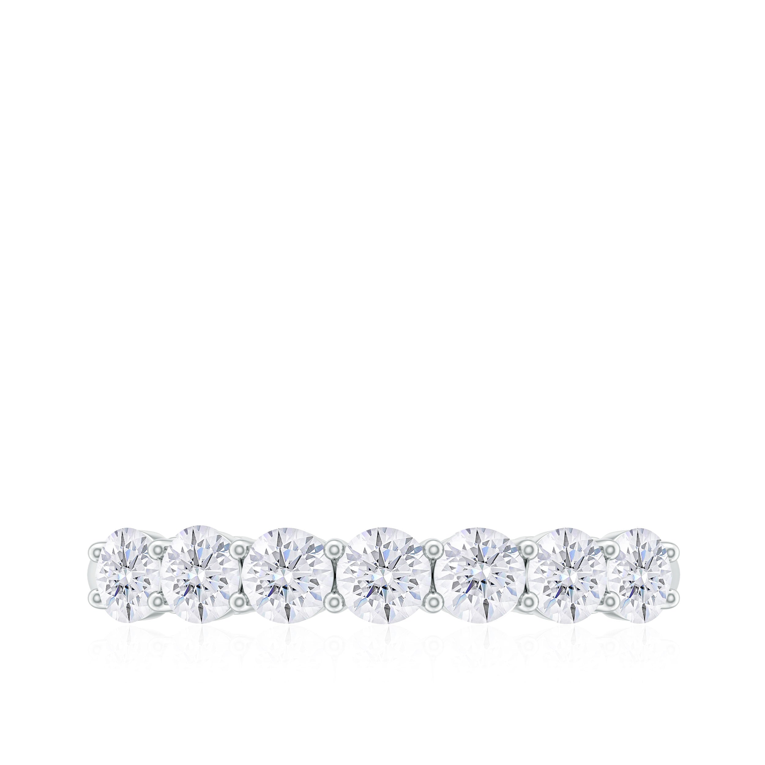 Minimal Round Diamond Seven Stone Half Eternity Ring Diamond - ( HI-SI ) - Color and Clarity - Rosec Jewels