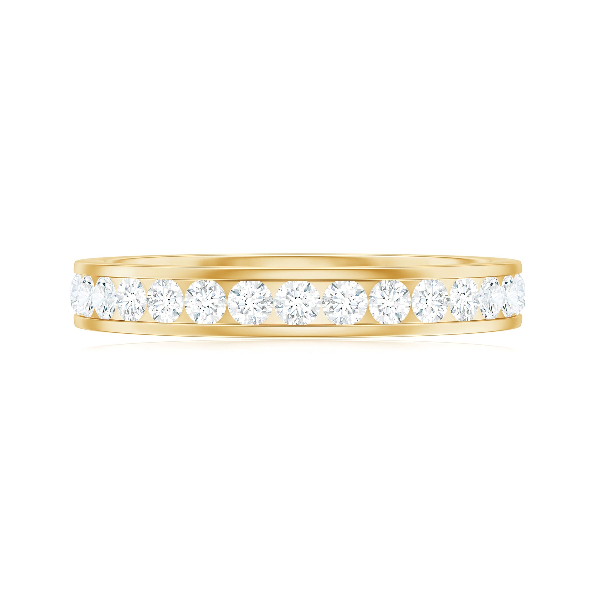 Moissanite Simple Full Eternity Band Ring Moissanite - ( D-VS1 ) - Color and Clarity - Rosec Jewels