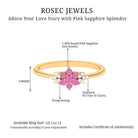 Pink Sapphire Flower Cluster Promise Ring with Diamond Pink Sapphire - ( AAA ) - Quality - Rosec Jewels