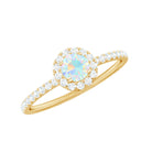 3/4 CT Ethiopian Opal and Diamond Minimal Engagement Ring Ethiopian Opal - ( AAA ) - Quality - Rosec Jewels