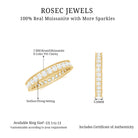 Moissanite Simple Band Ring with Milgrain Detailing Moissanite - ( D-VS1 ) - Color and Clarity - Rosec Jewels