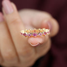 Pink Tourmaline Round Eternity Band Ring Pink Tourmaline - ( AAA ) - Quality - Rosec Jewels