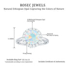 2.50 CT Round Shape Ethiopian Opal and Diamond Engagement Ring Ethiopian Opal - ( AAA ) - Quality - Rosec Jewels