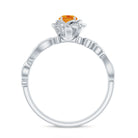 Flower Inspired Orange Sapphire and Diamond Engagement Ring Orange Sapphire - ( AAA ) - Quality - Rosec Jewels