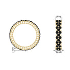 Prong Set Created Black Diamond Cluster Eternity Band Ring in Gold Lab Created Black Diamond - ( AAAA ) - Quality - Rosec Jewels