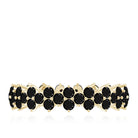 Prong Set Created Black Diamond Cluster Eternity Band Ring in Gold Lab Created Black Diamond - ( AAAA ) - Quality - Rosec Jewels