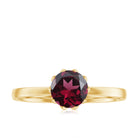 1 CT Real Rhodolite Solitaire Ring in Lotus Basket Setting Rhodolite - ( AAA ) - Quality - Rosec Jewels