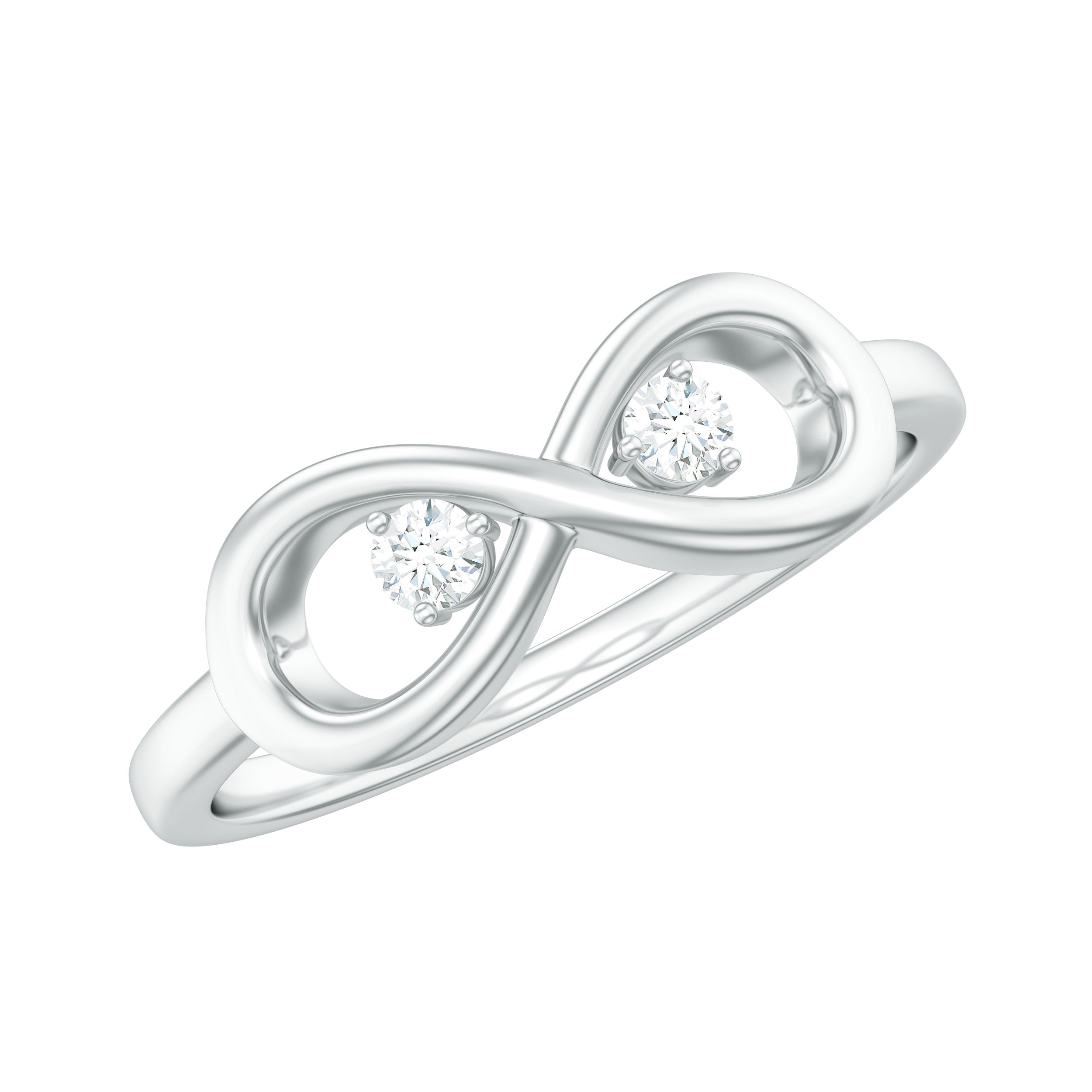 Certified Moissanite Gold Infinity Promise Ring Moissanite - ( D-VS1 ) - Color and Clarity - Rosec Jewels