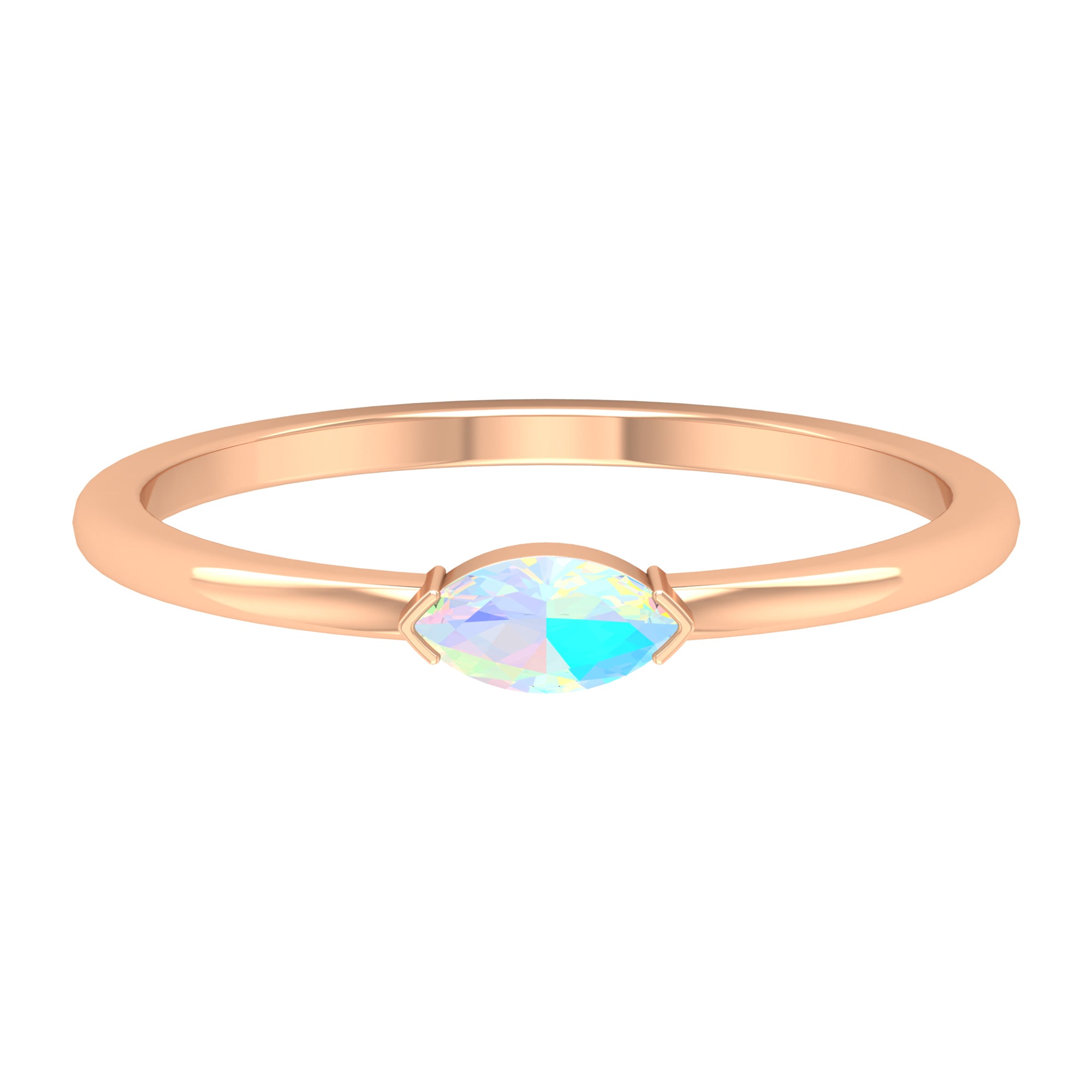 Marquise Cut Solitaire Ethiopian Opal East West Promise Ring Ethiopian Opal - ( AAA ) - Quality - Rosec Jewels