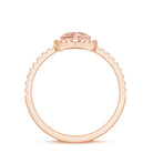 Pear Shaped Morganite Halo Engagement Ring with Diamond Morganite - ( AAA ) - Quality - Rosec Jewels