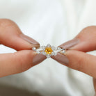 Nature Inspired Citrine and Diamond Engagement Ring Citrine - ( AAA ) - Quality - Rosec Jewels