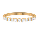 Minimal Moissanite Half Eternity Band Ring in Bar Setting Moissanite - ( D-VS1 ) - Color and Clarity - Rosec Jewels