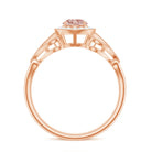 Certified Vintage Style Morganite Engagement Ring with Diamond Morganite - ( AAA ) - Quality - Rosec Jewels