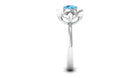 Swiss Blue Topaz and Diamond Floral Engagement Ring Swiss Blue Topaz - ( AAA ) - Quality - Rosec Jewels