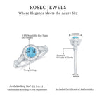 1 CT Antique Sky Blue Topaz and Diamond Engagement Ring with Milgrain Details Sky Blue Topaz - ( AAA ) - Quality - Rosec Jewels