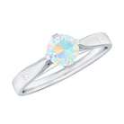 Natural Ethiopian Opal Solitaire Ring with Diamond Ethiopian Opal - ( AAA ) - Quality - Rosec Jewels