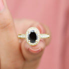 2 CT Black Onyx and Diamond Engagement Ring with Milgrain Details Black Onyx - ( AAA ) - Quality - Rosec Jewels