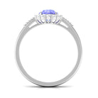 1.25 CT Natural Tanzanite Engagement Ring with Diamond Accent Tanzanite - ( AAA ) - Quality - Rosec Jewels