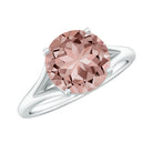 Natural Morganite Solitaire Engagement Ring Morganite - ( AAA ) - Quality - Rosec Jewels