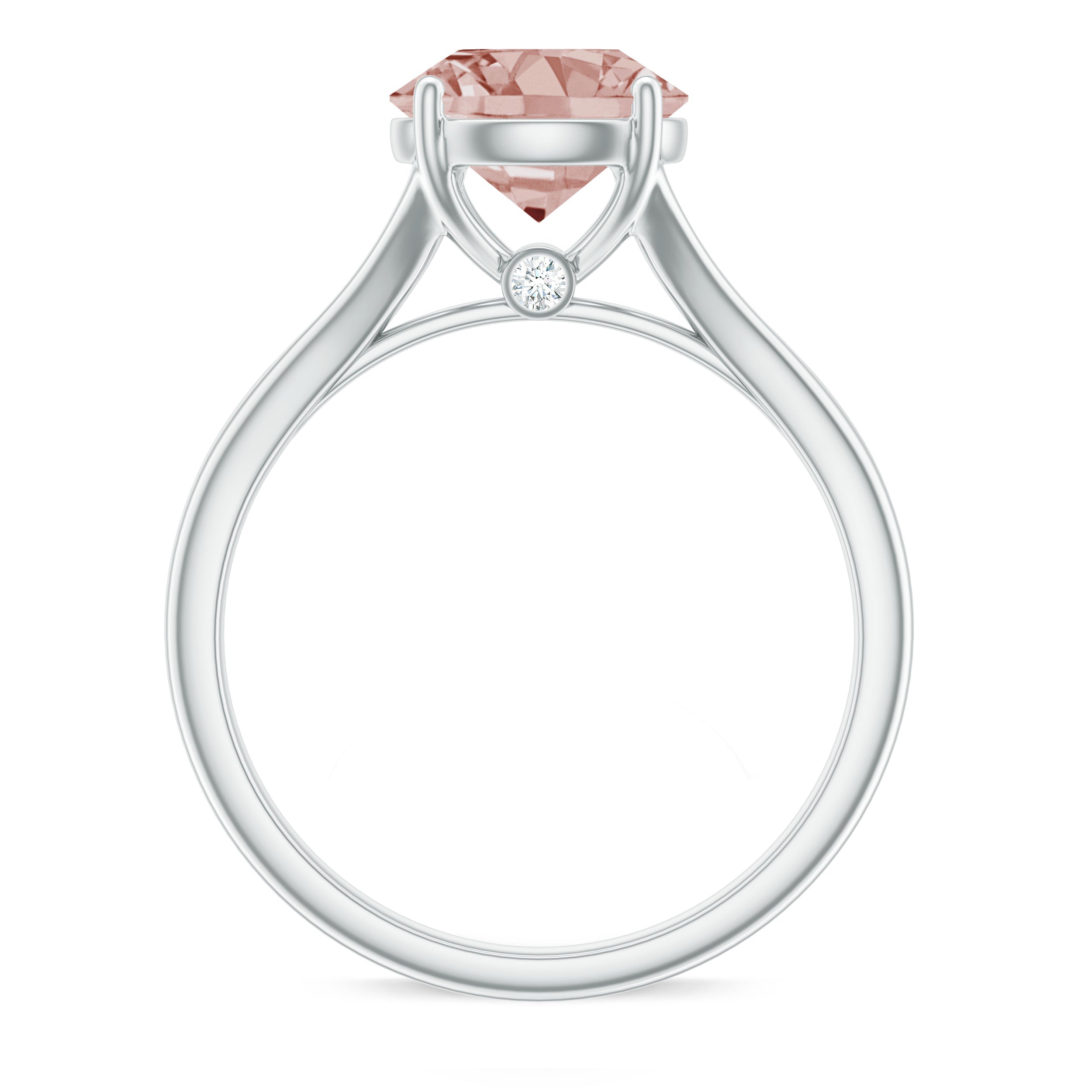 Natural Morganite Solitaire Engagement Ring Morganite - ( AAA ) - Quality - Rosec Jewels